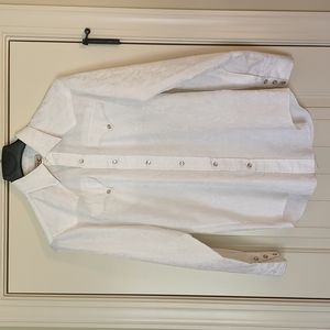 Vintage H Bar C California Ranchwear 16-35 White Floral Tone on Tone